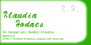 klaudia hodacs business card