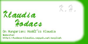 klaudia hodacs business card